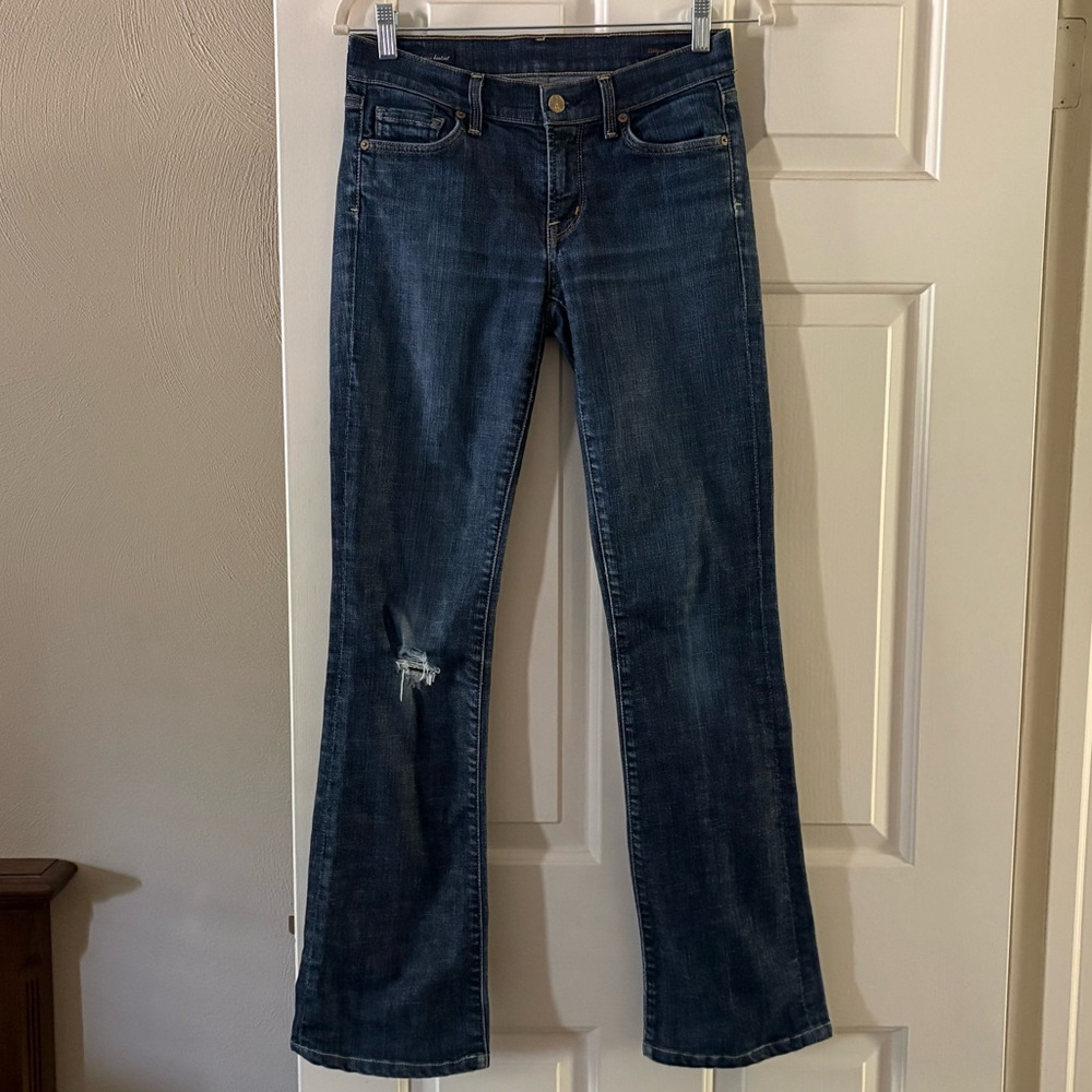 Citizens of Humanity Women’s High Rise Distressed Bootcut Jeans.